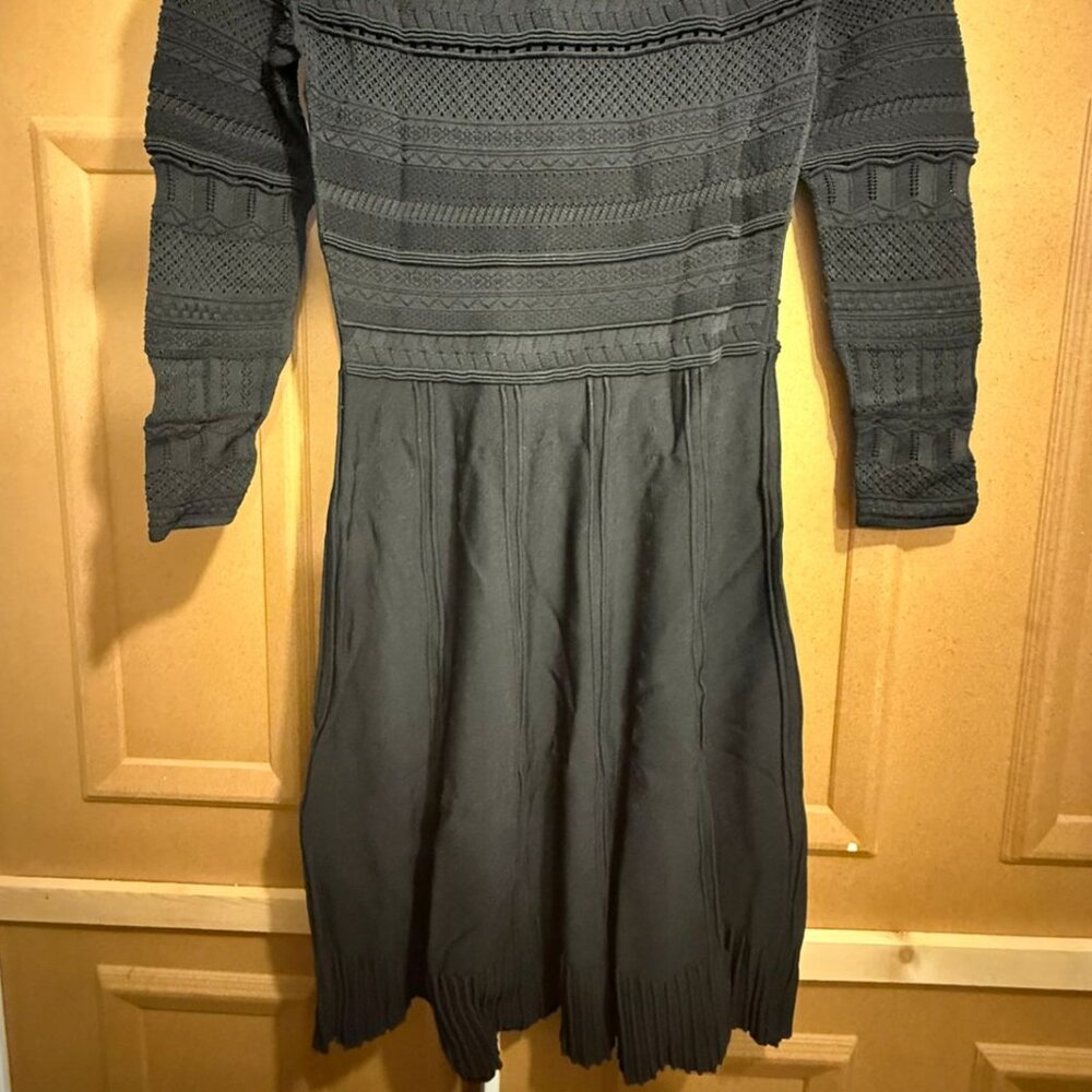 REISS Black Knit Midi Dress | Size US 6 (EU 38) - Picture 8 of 11